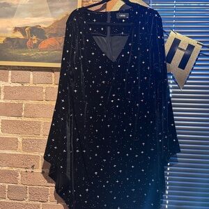 Cider Black Starry Long Bell Sleeve Dress